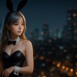 ミリアの横長バニーアイキャッチ｜Miria bunny suit city night horizontal thumbnail